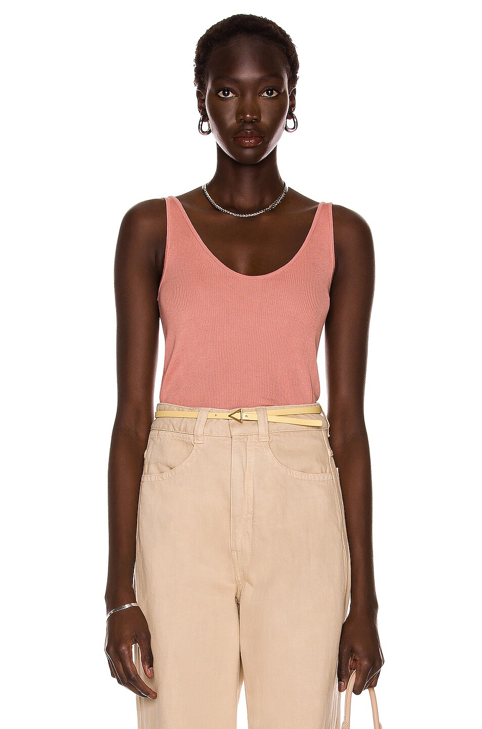 Image 1 of CO Ribbed Knit Tank in Dusty Pink