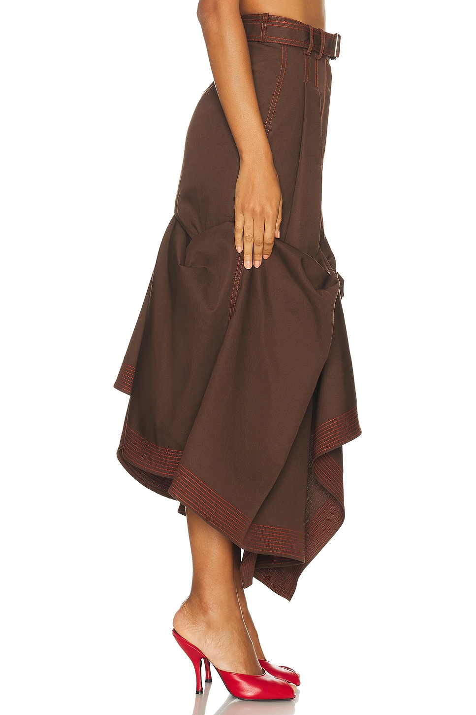 Christopher John Rogers Trumpet Skirt In Brown