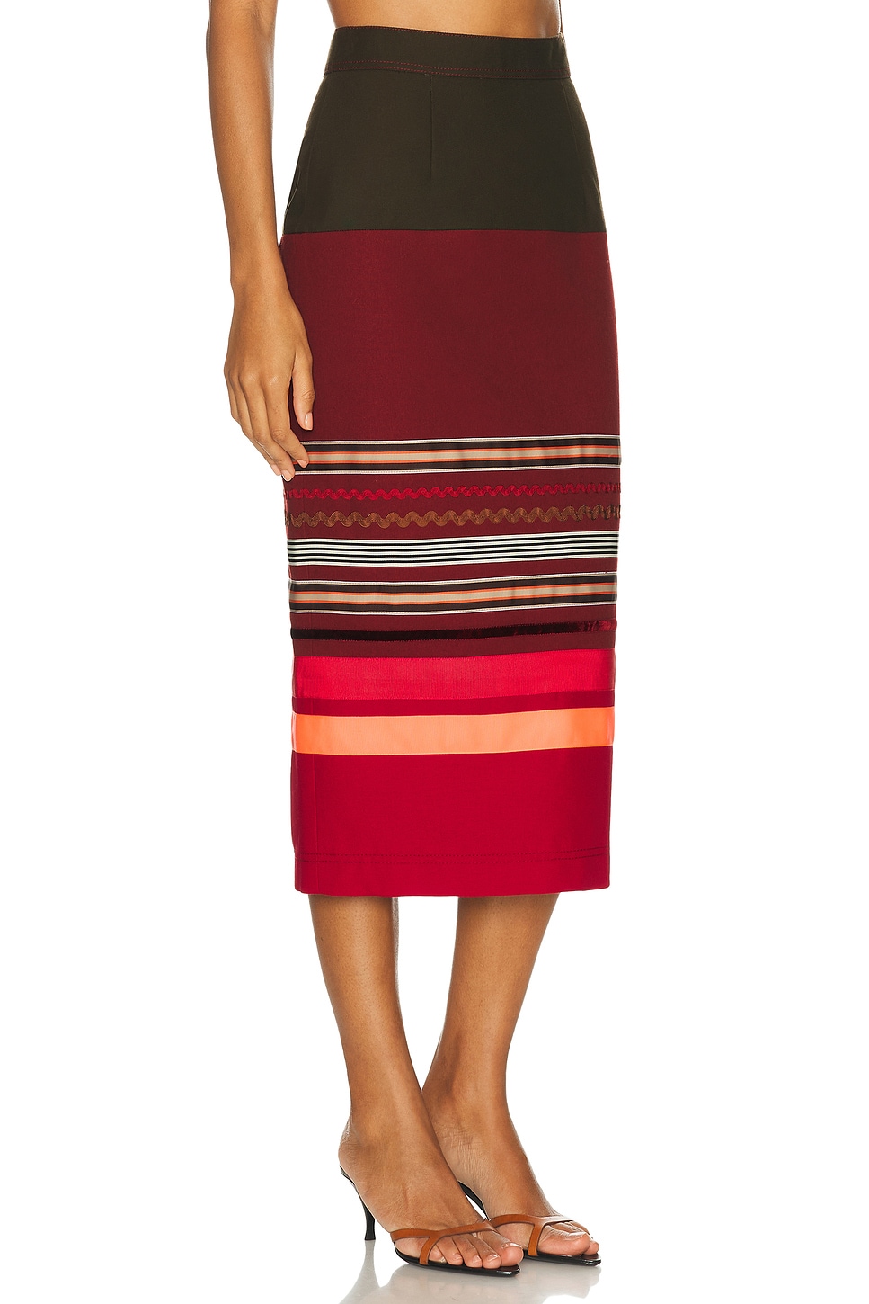 Christopher John Rogers Colorblock Pencil Skirt In Green