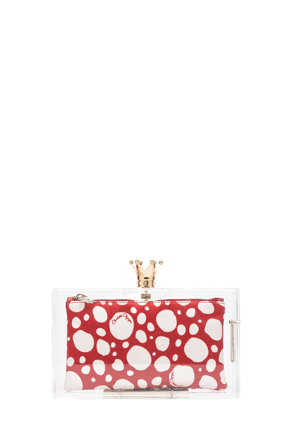 Image 1 of Charlotte Olympia Pandora Royal Clutch in Clear