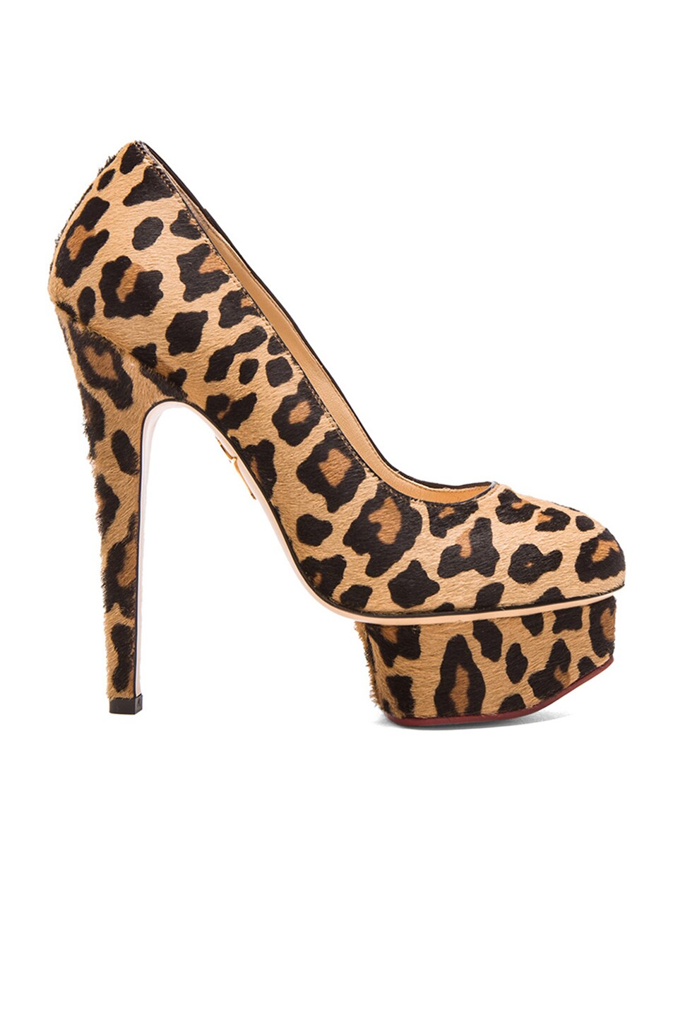 Image 1 of Charlotte Olympia Dolly Calf Hair Platform Heels in Leopard