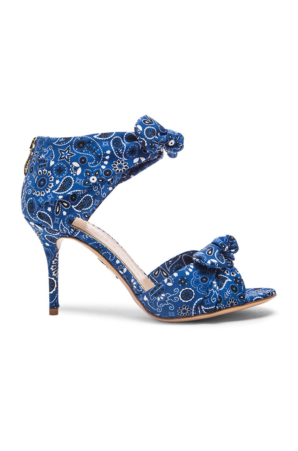 Image 1 of Charlotte Olympia Patty Crepe de Chine Heels in Bucking Blue