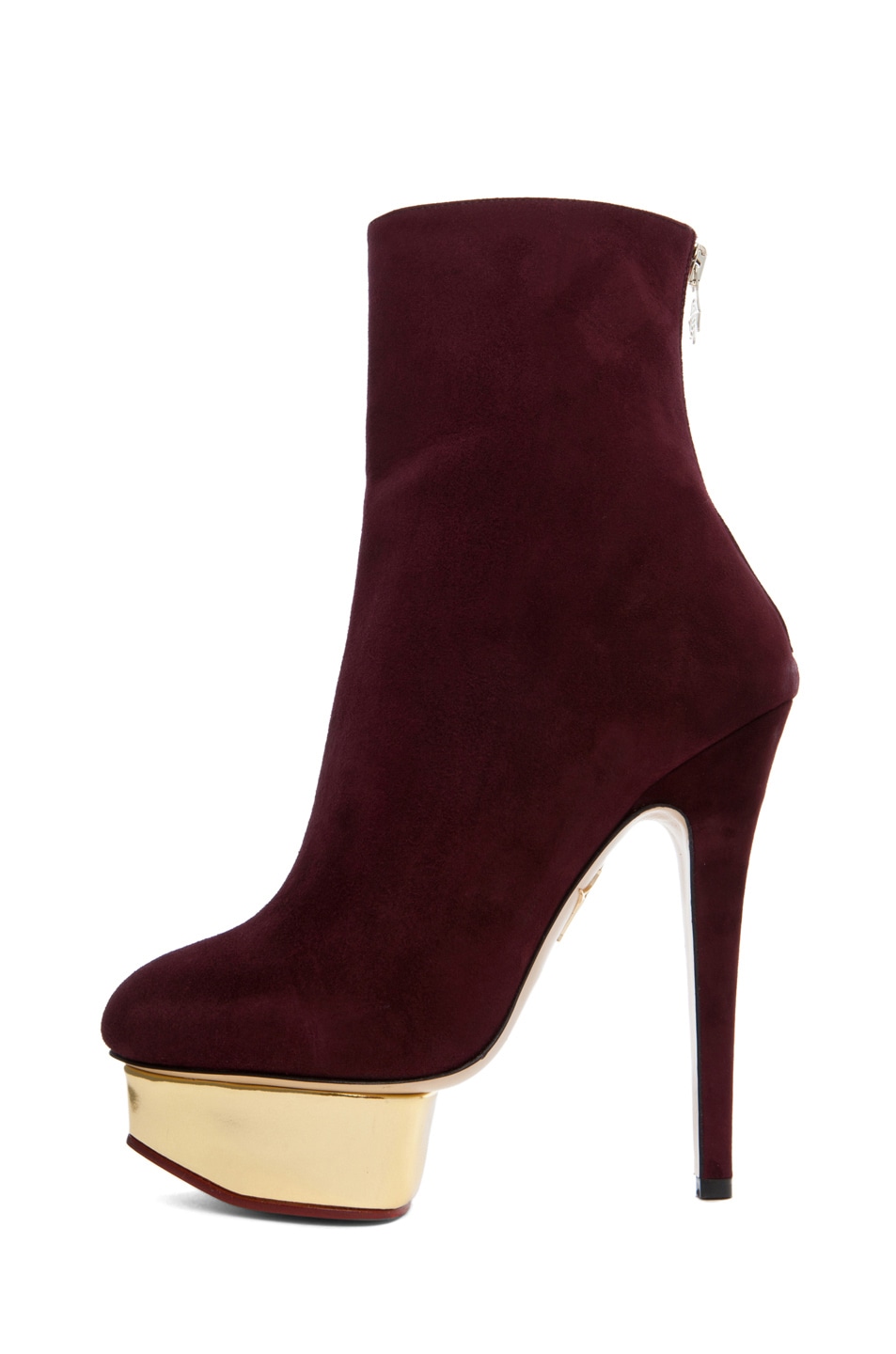 Image 1 of Charlotte Olympia Lucinda Ankle Boot in Aubergine