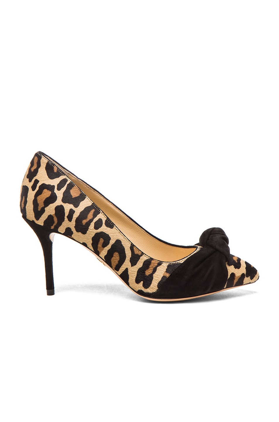 Image 1 of Charlotte Olympia Vera Calf Hair Pumps in Leopard & Black