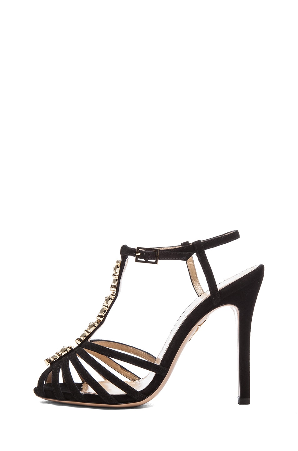 Image 1 of Charlotte Olympia Gummi Bear Sandals in Black & Gold