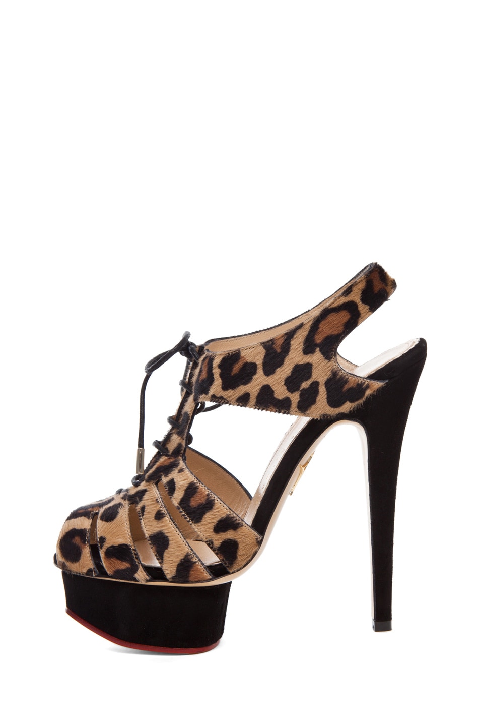 Image 1 of Charlotte Olympia Maxine Caged Signature Island Platform in Leopard