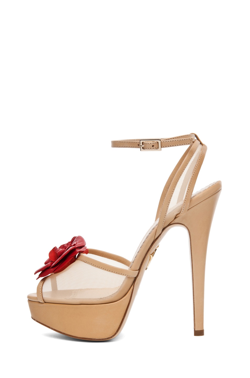 Image 1 of Charlotte Olympia Florentina Mesh Sandal in Nude