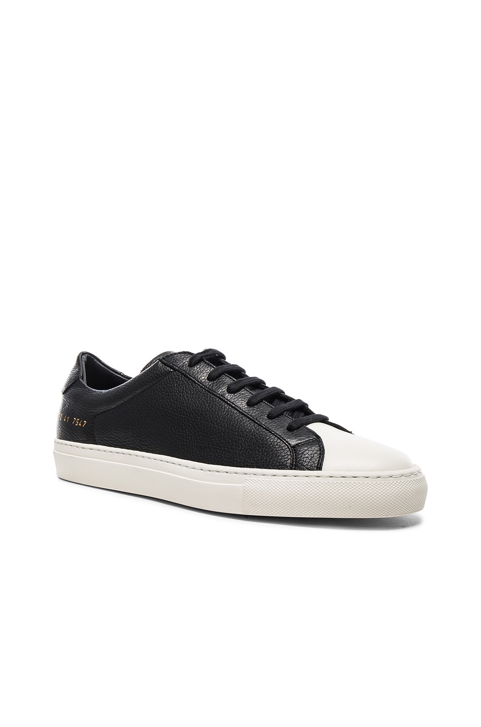 Image 1 of Common Projects Leather Retro Cap Toe in Black