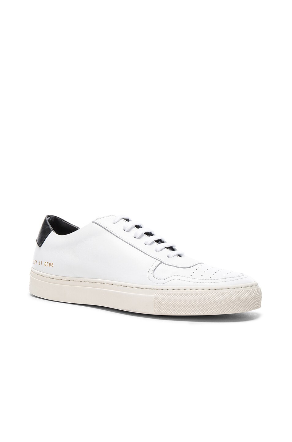 Image 1 of Common Projects Leather Bball Low Retro in White & Black