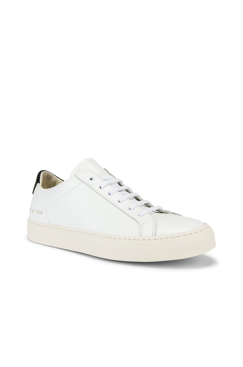 Image 1 of Common Projects Leather Achilles Retro Low in White & Black