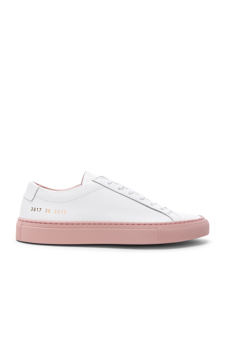 Image 1 of Common Projects Leather Achilles Low in White & Blush