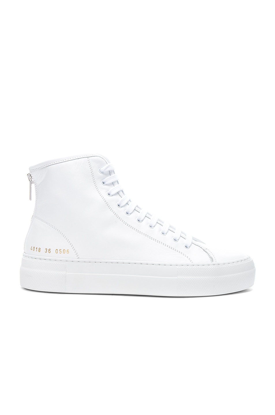 Image 1 of Common Projects Leather High Tournament Super Sneakers in White