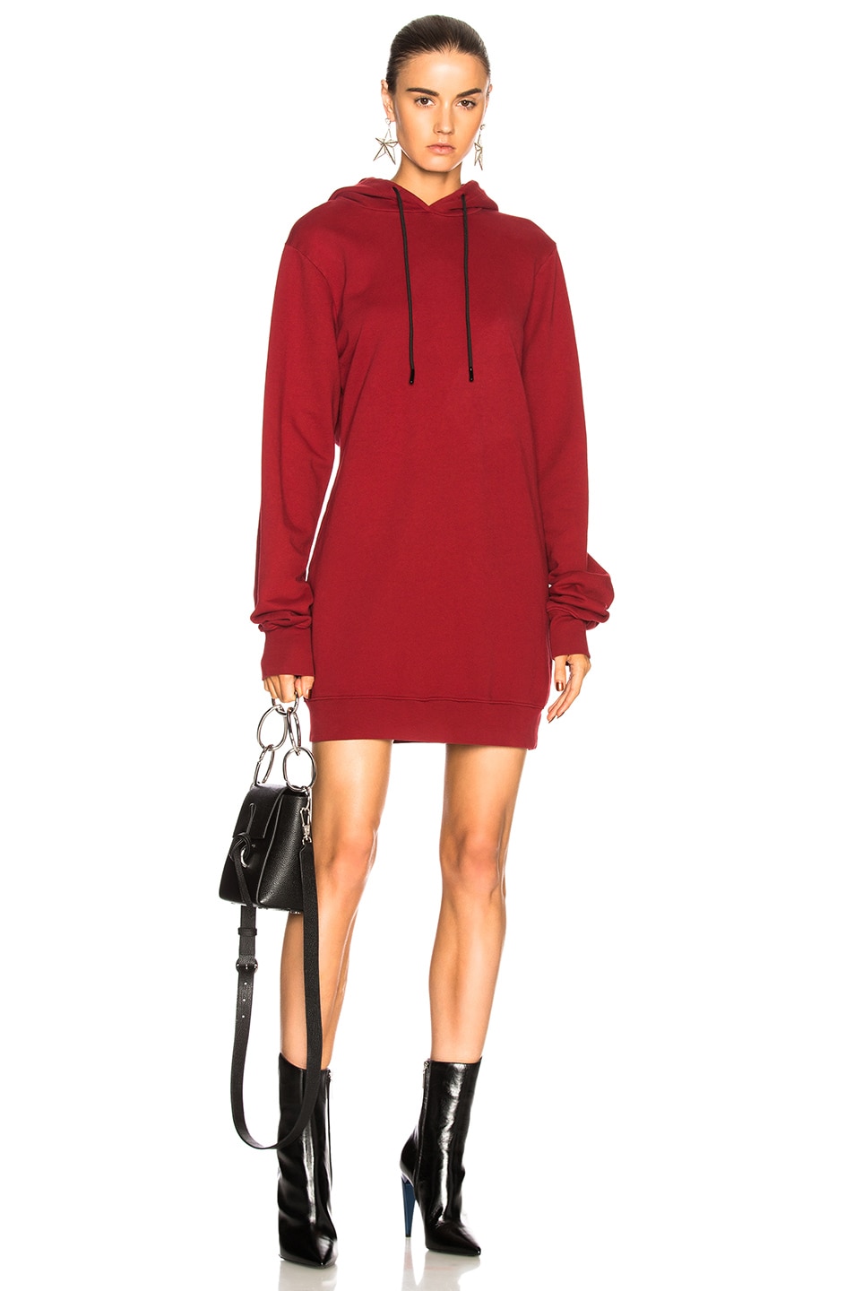 Image 1 of COTTON CITIZEN for FWRD Milan Backless Hoodie Dress in Fire Truck Red