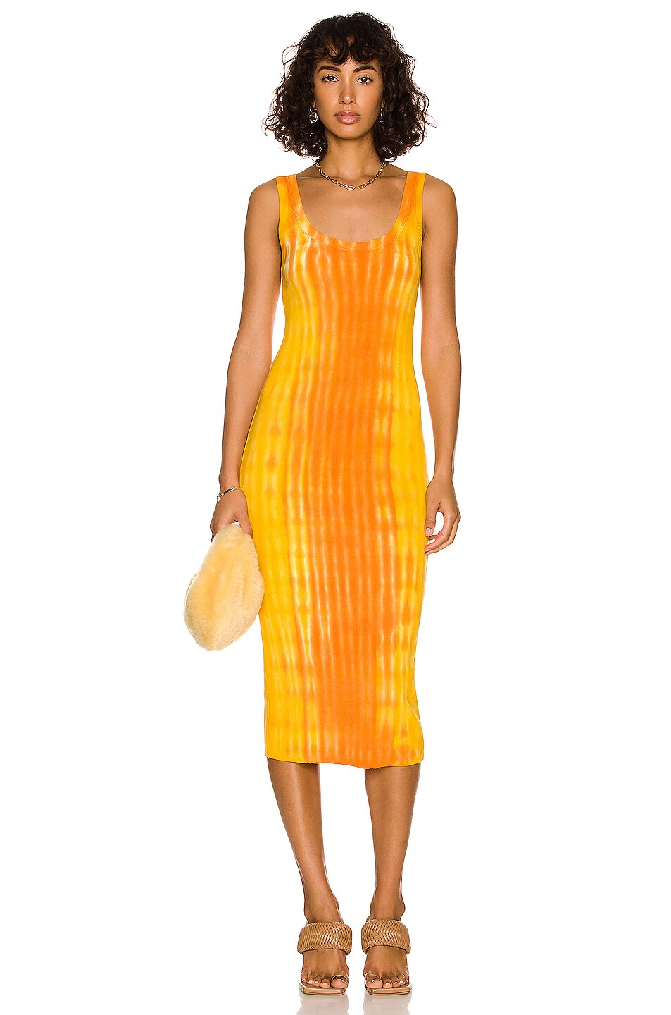 Image 1 of COTTON CITIZEN The Verona Midi Dress in Orange Ripple