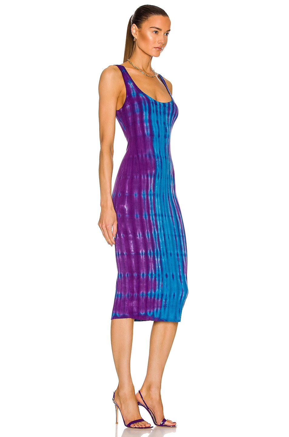 COTTON CITIZEN Verona Midi Dress in Purple Ripple FWRD