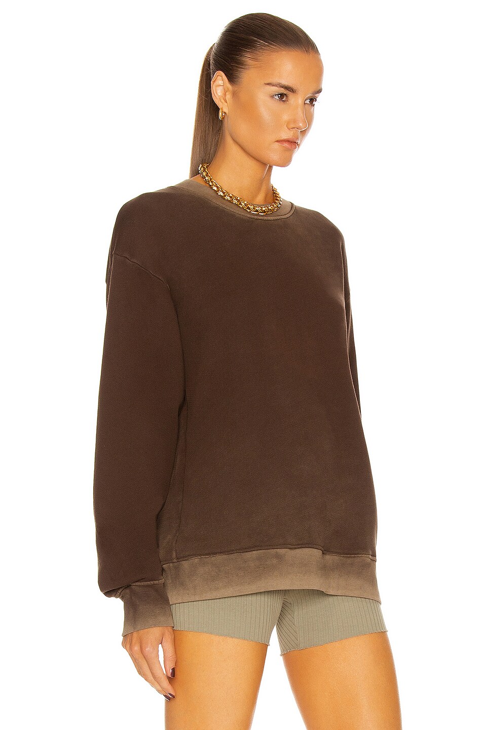 COTTON CITIZEN Brooklyn Crew Neck Sweatshirt in Vintage Espresso FWRD