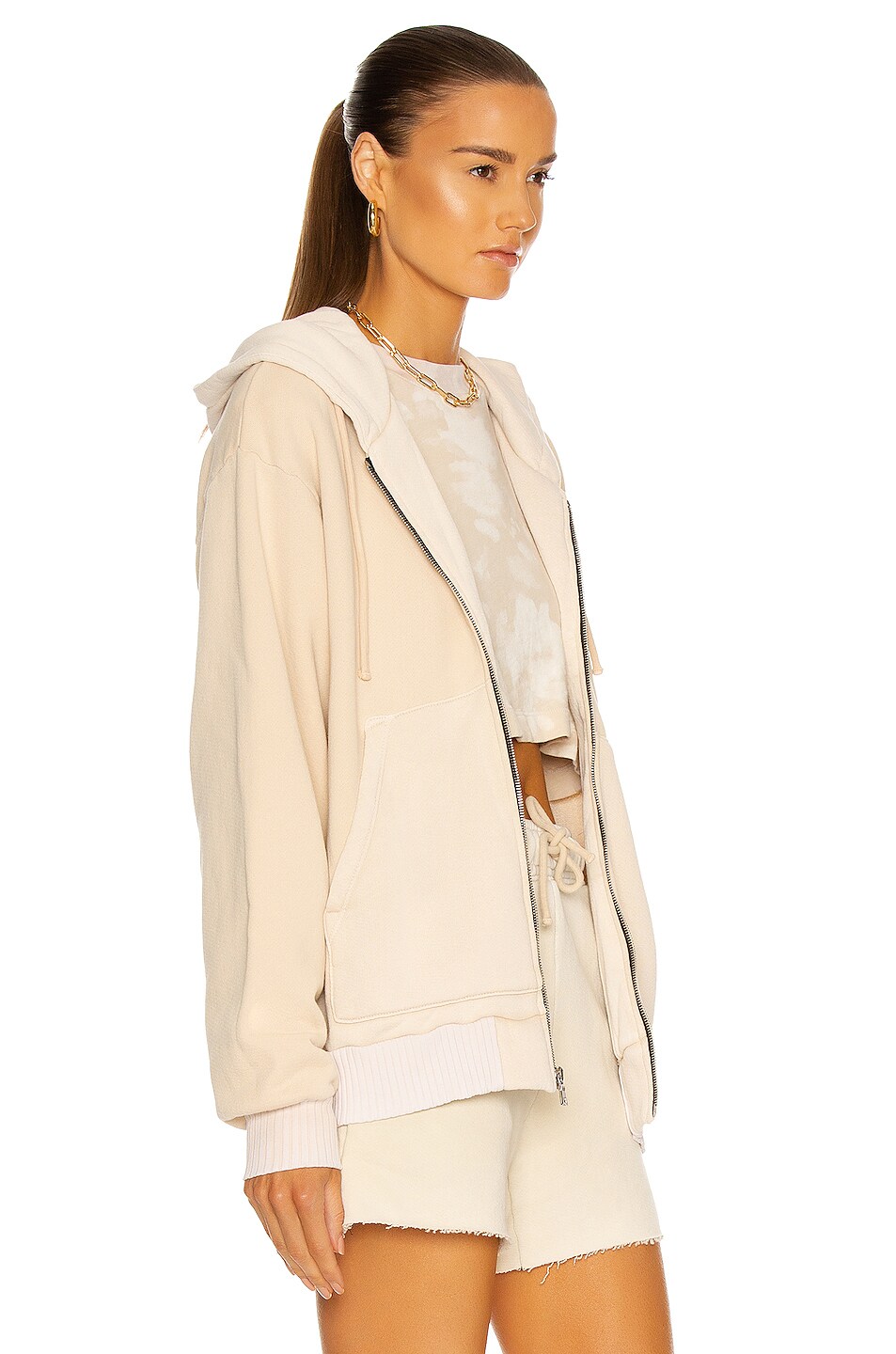 COTTON CITIZEN Brooklyn Oversized Zip Hoodie in Vintage Oatmeal FWRD