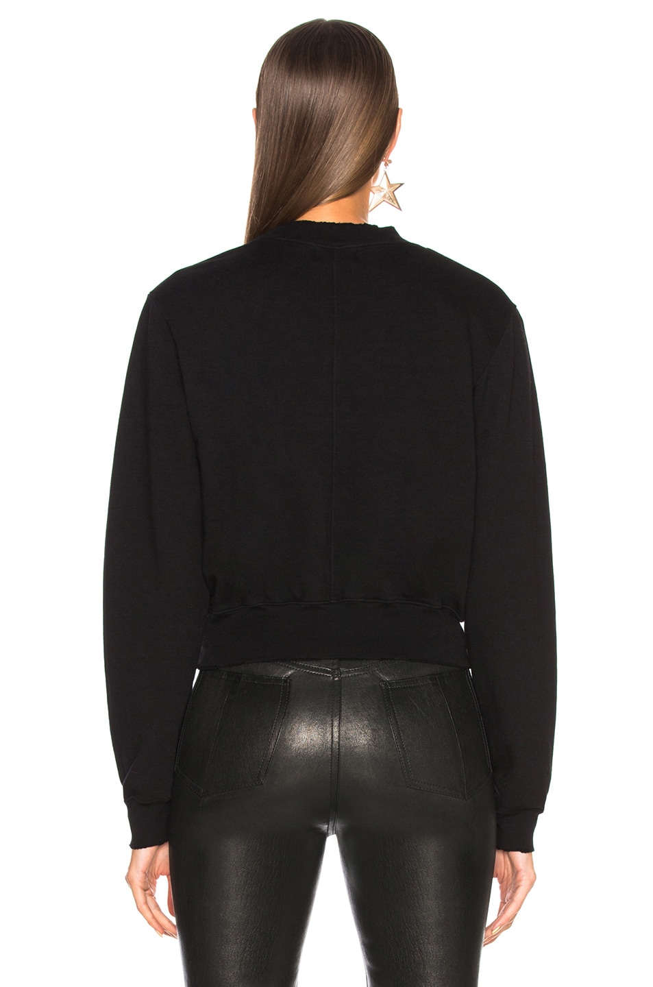 COTTON CITIZEN Milan Cropped Sweatshirt in Jet Black FWRD