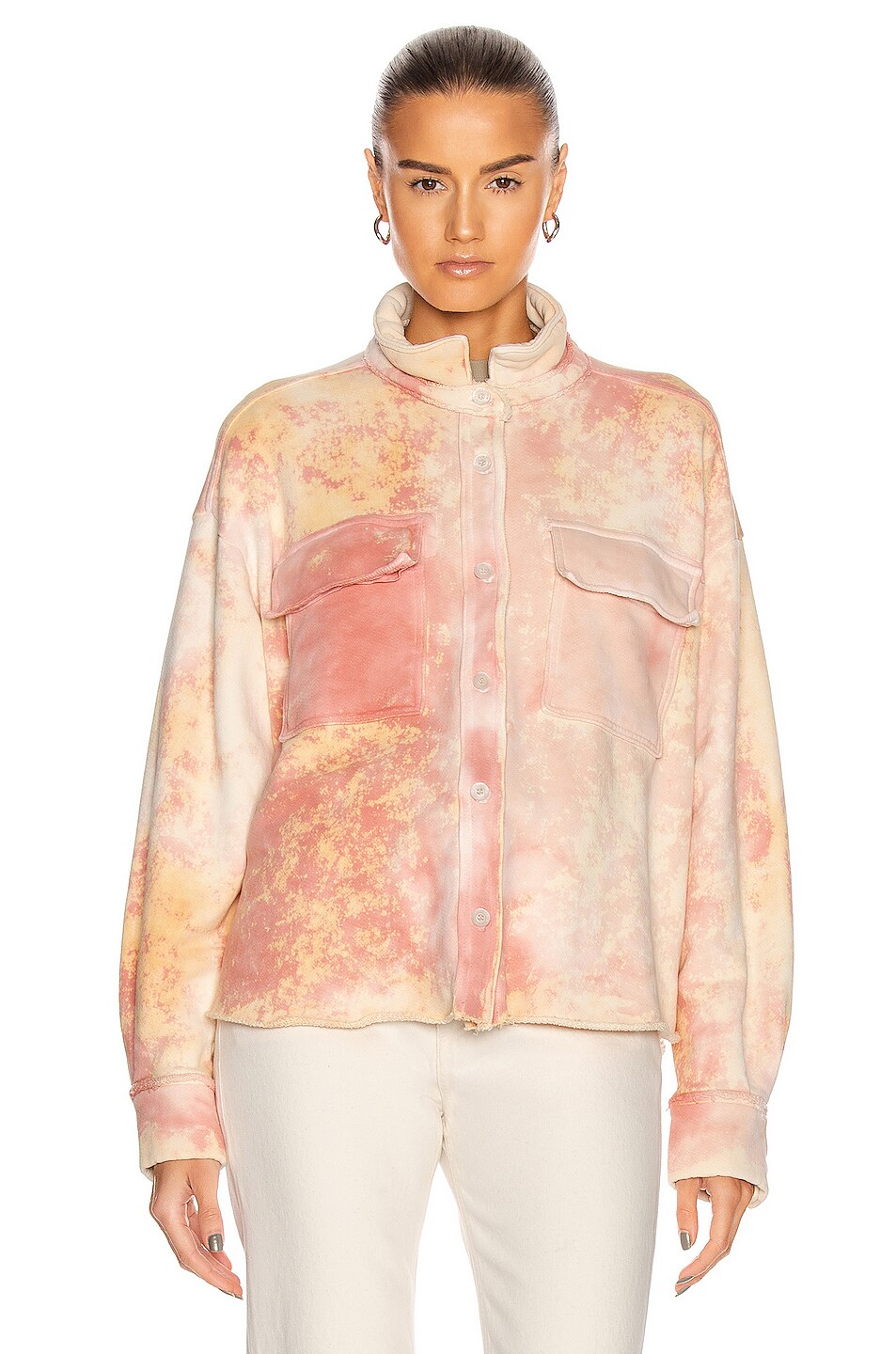 COTTON CITIZEN Brooklyn Button Down Shirt Jacket in Dahlia Dust FWRD
