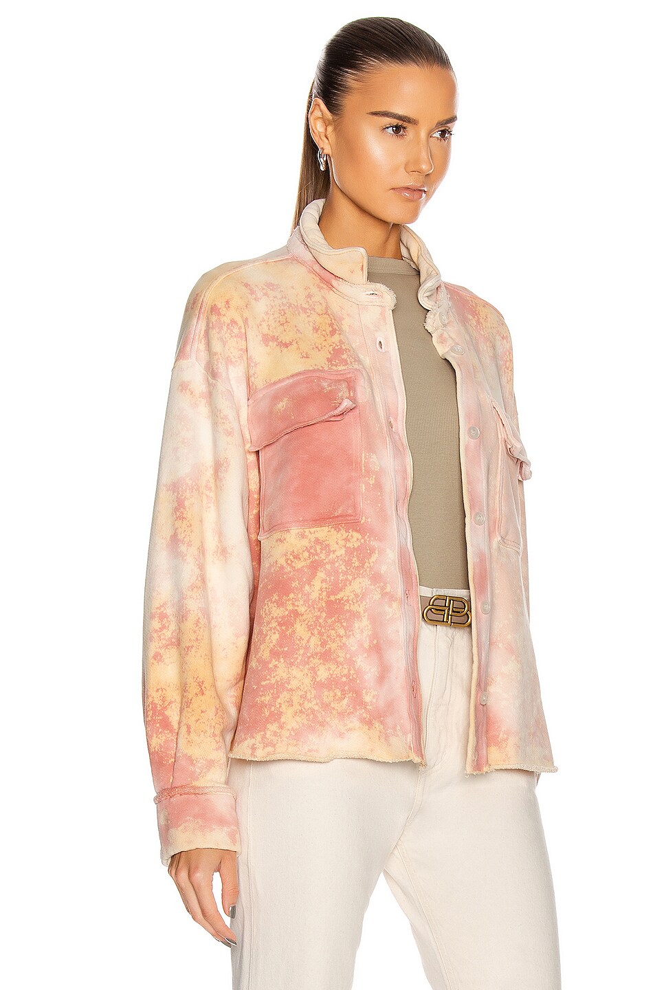COTTON CITIZEN Brooklyn Button Down Shirt Jacket in Dahlia Dust FWRD