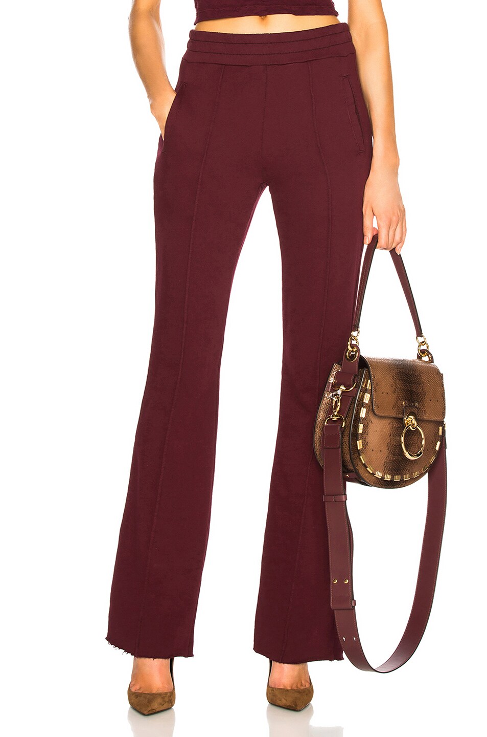 Image 1 of COTTON CITIZEN Milan Flared Trouser in Sangria