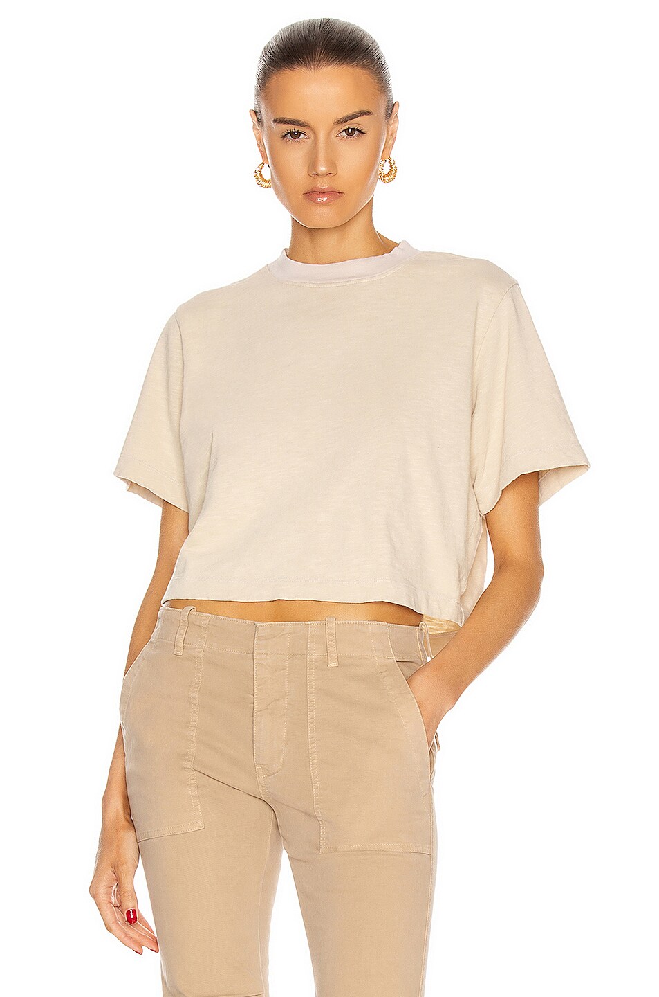 Image 1 of COTTON CITIZEN Tokyo Crop Tee in Vintage Oatmeal