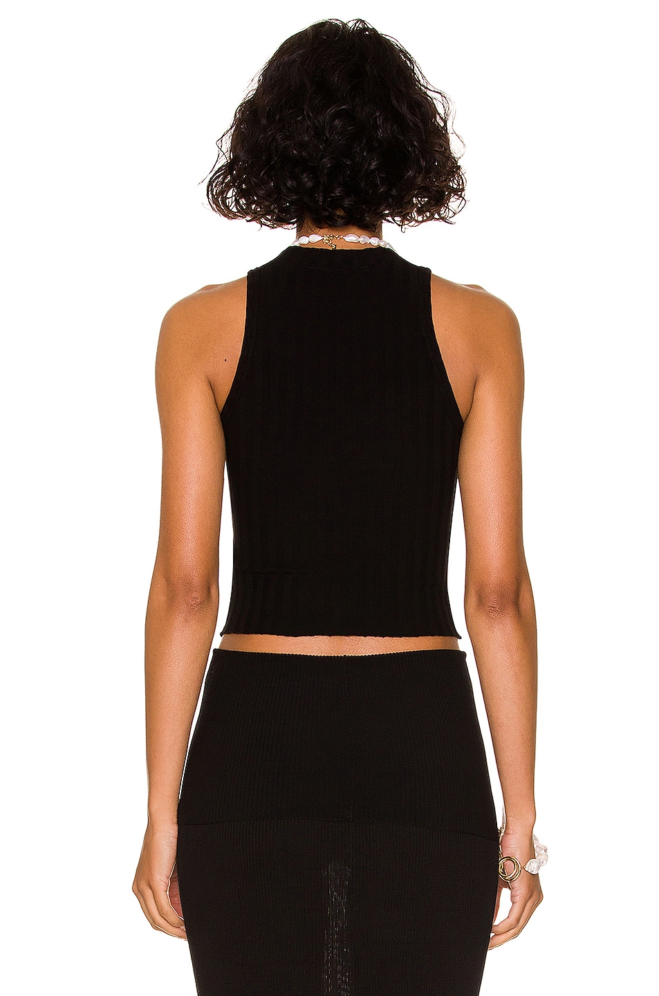 COTTON CITIZEN Capri Cut Out Tank in Jet Black FWRD