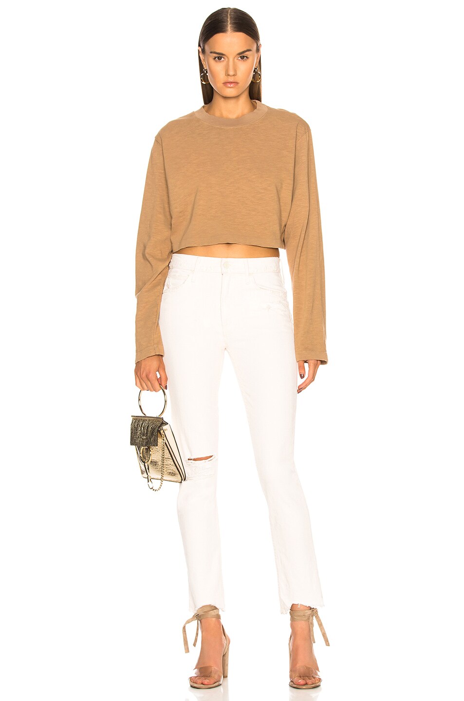 COTTON CITIZEN Tokyo Long Sleeve Tee in Dark Tan FWRD