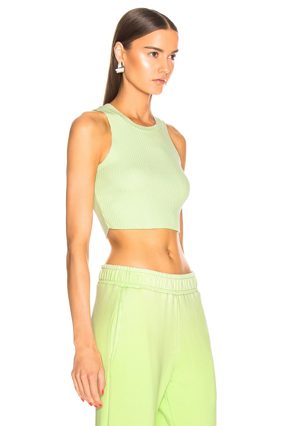 COTTON CITIZEN Crop Tank in Citron FWRD