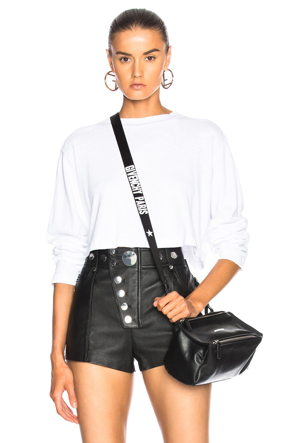 COTTON CITIZEN Tokyo Long Sleeve Crop Tee in White FWRD