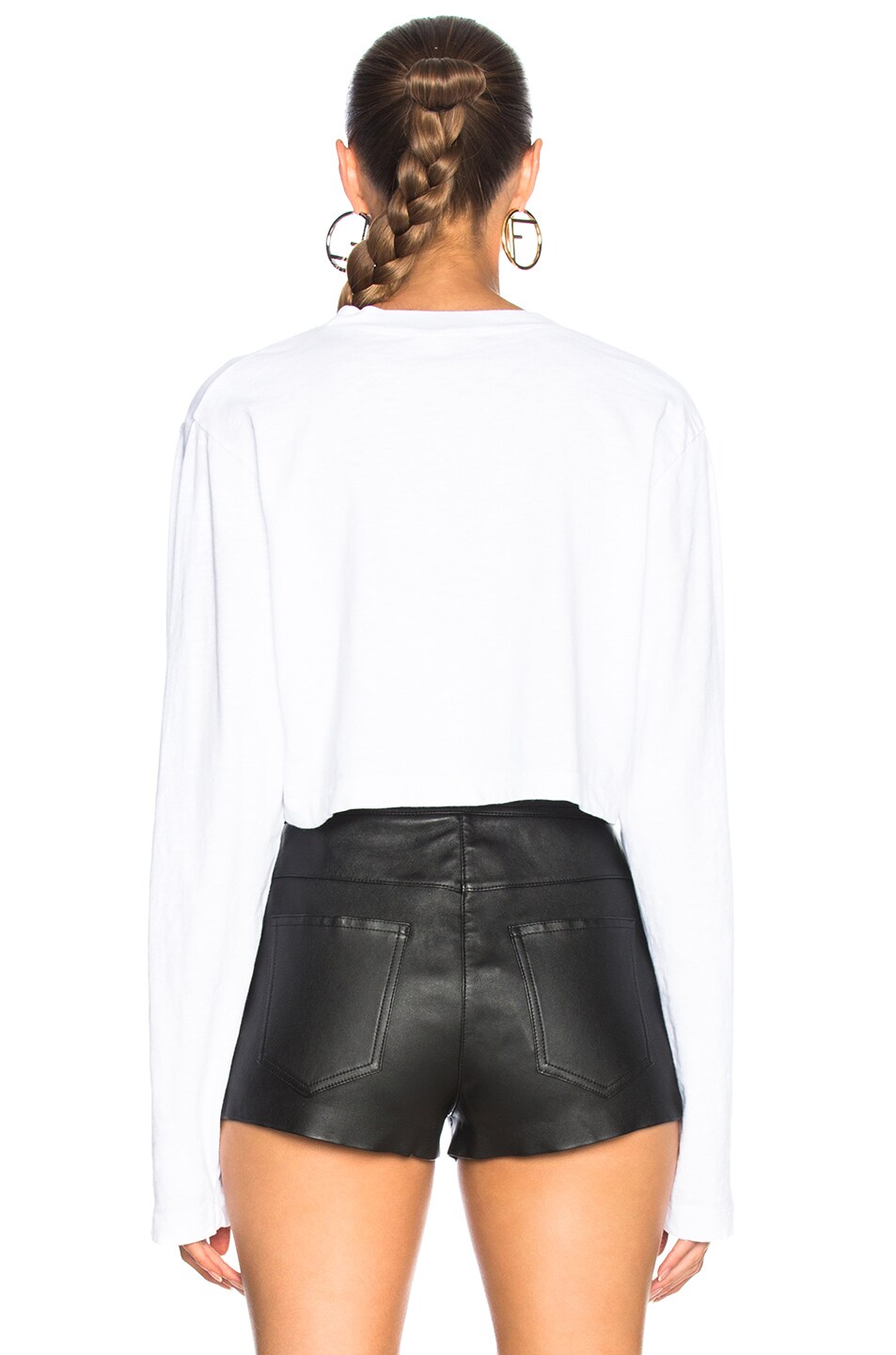 COTTON CITIZEN Tokyo Long Sleeve Crop Tee in White FWRD