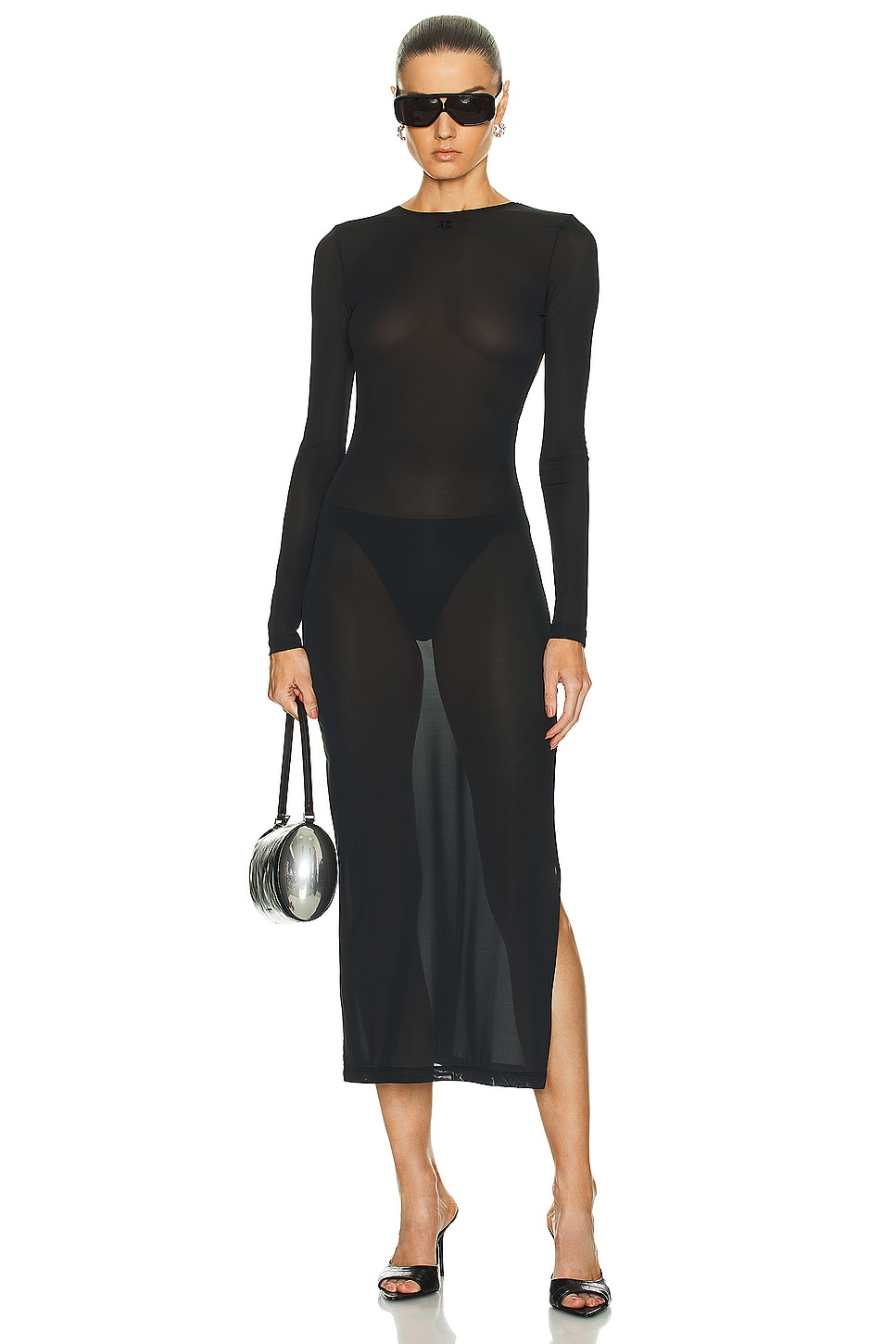 Image 1 of Courreges Tube 2nd Skin Long Dress in Black