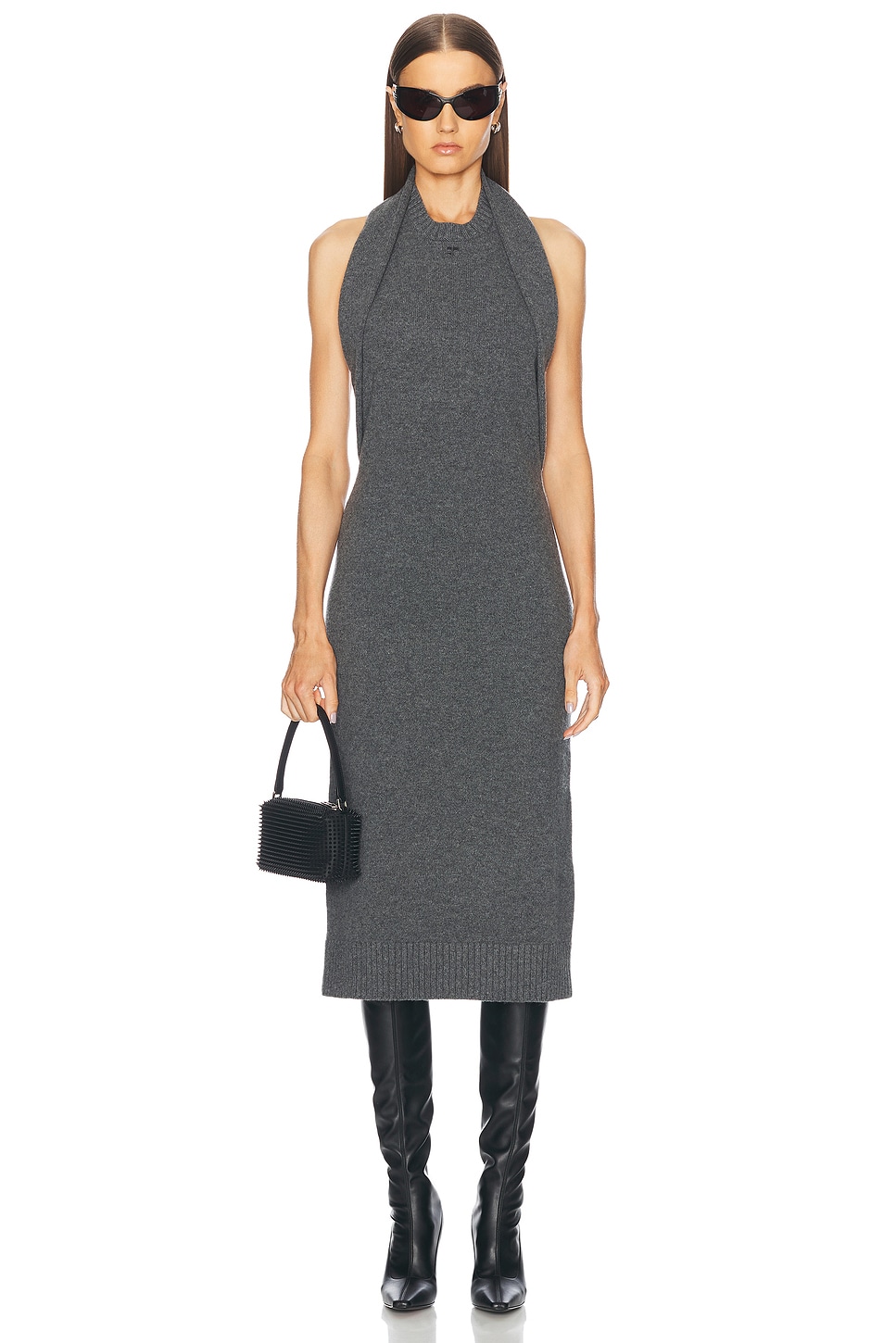 Multistyle Midi Dress in in Grey