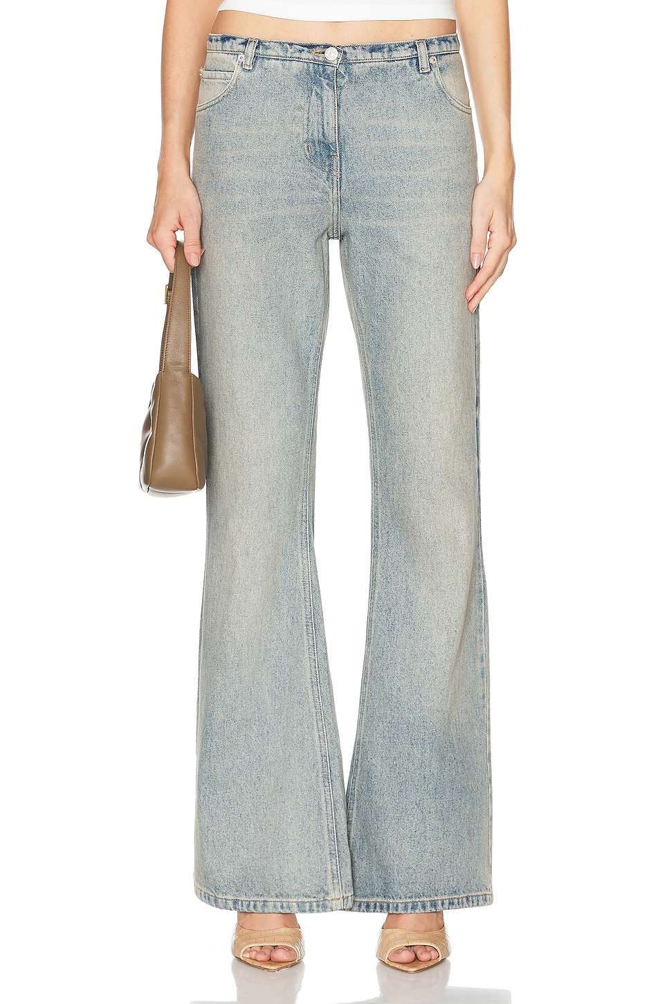 Image 1 of Courreges Relax Denim Bootcut in Light Blue Wash