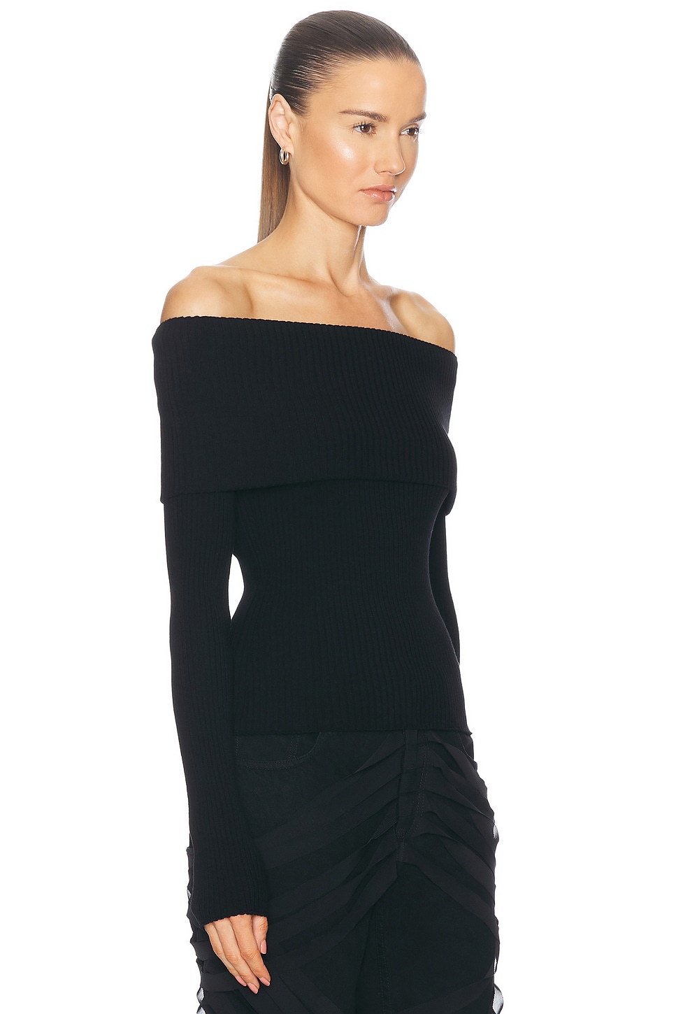 Shop Courrèges Twist Rib Knit Sweater In Black