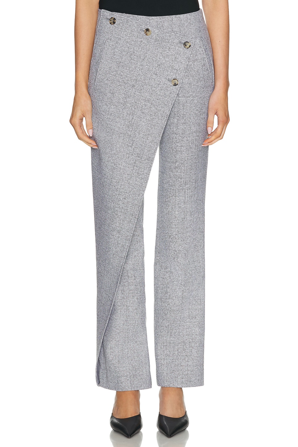 Image 1 of Courreges Oblique Caviar Pant in Heritage White & Black