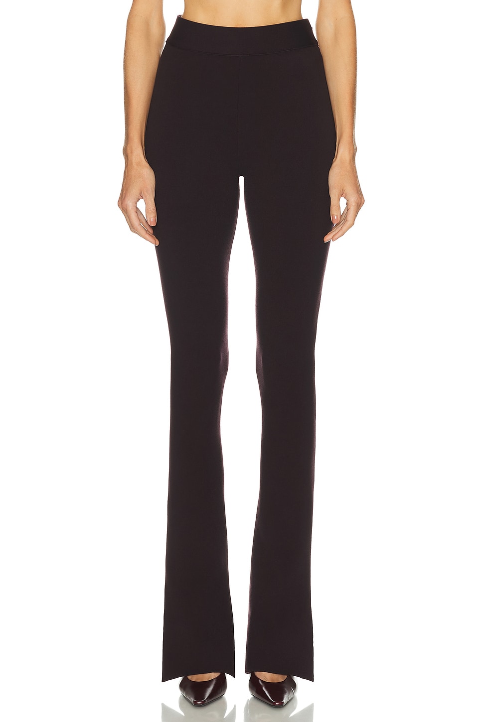 Image 1 of Courreges Double Hem Interlock Pant in Burgundy