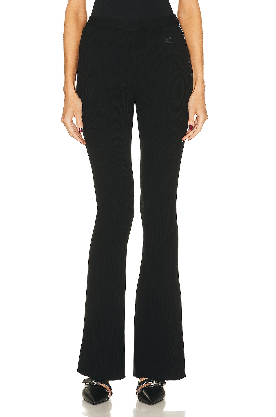Image 1 of Courreges Rib Knit Pant in Black