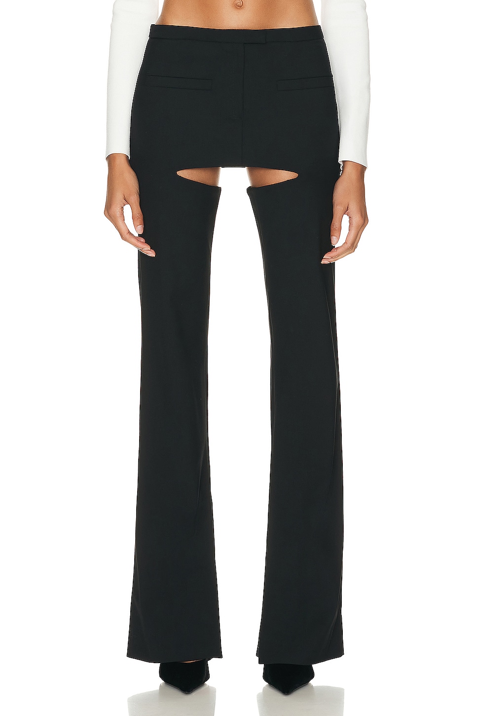 Image 1 of Courreges Chaps Wool Pant in Black