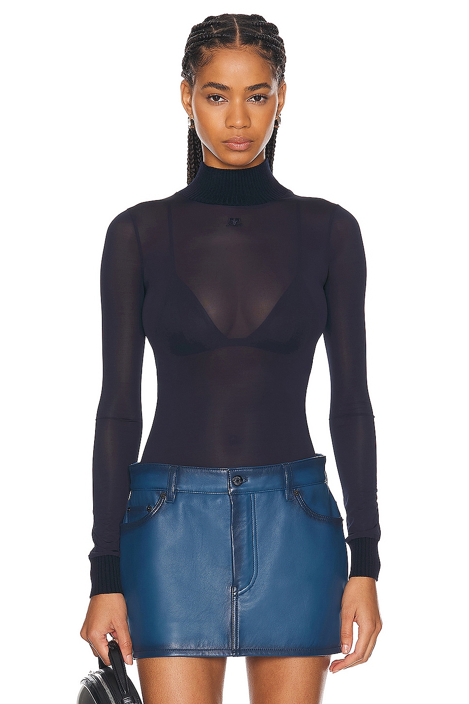 Image 1 of Courreges Reedition 2nd Skin Top in Navy