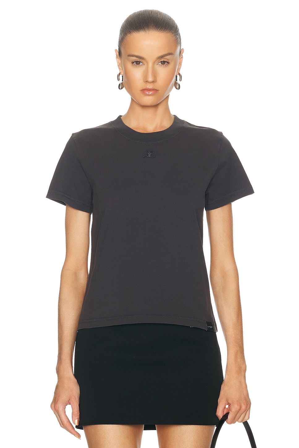 Shop Courrèges Ac Stonewashed T-shirt In Stonewashed Grey