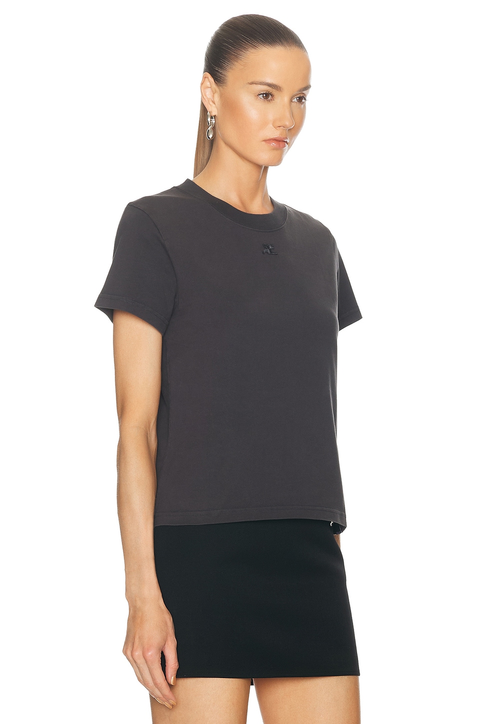 Shop Courrèges Ac Stonewashed T-shirt In Stonewashed Grey