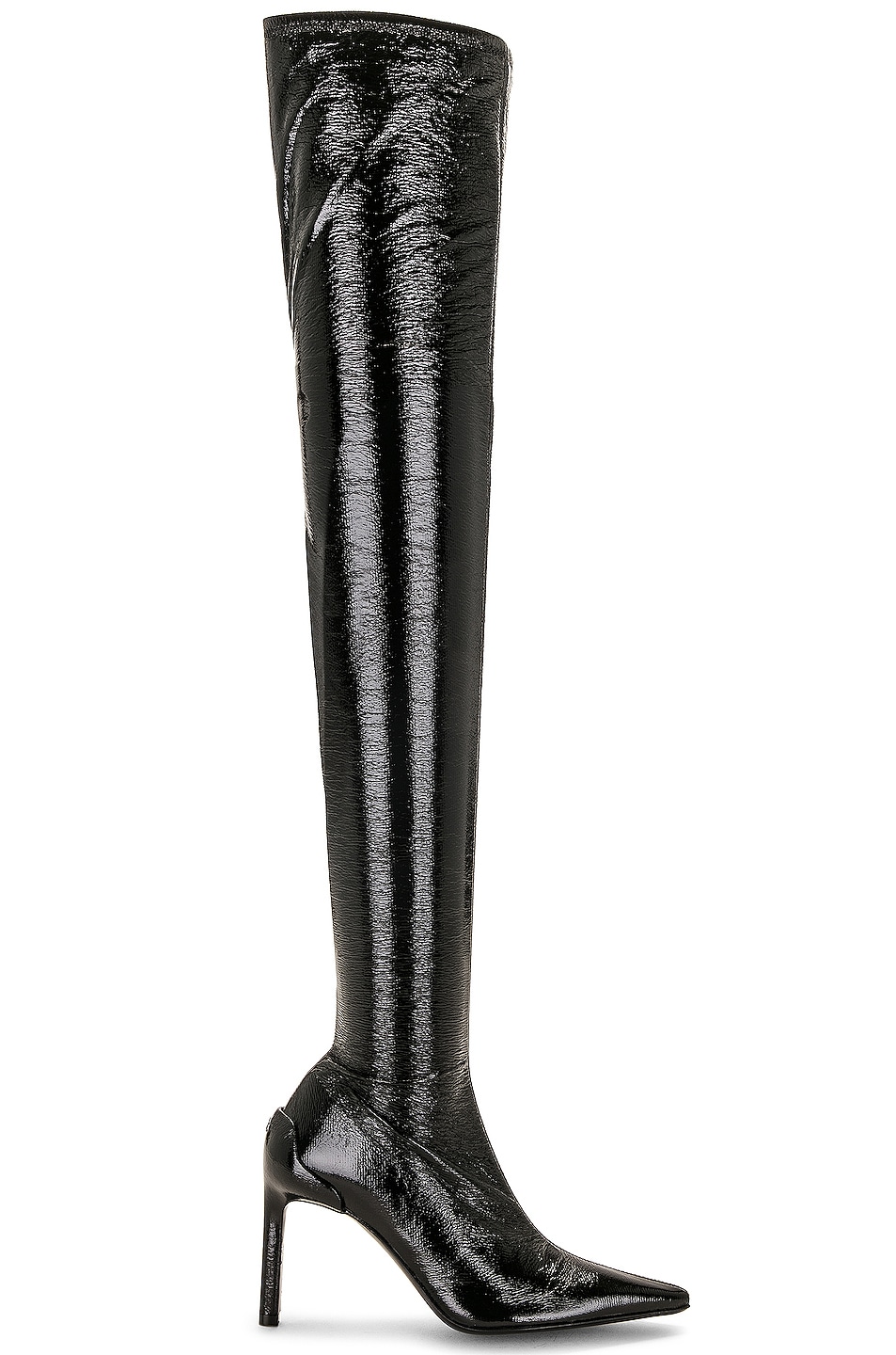 Image 1 of Courreges Stiletto Vinyl High Boot in Black