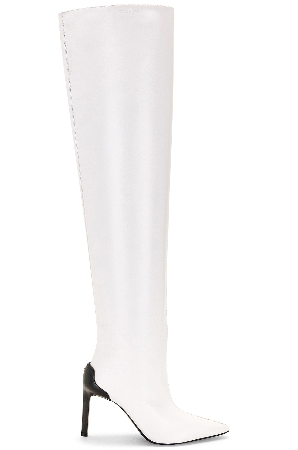 Image 1 of Courreges Sharp Leather High Boots in Heritage White