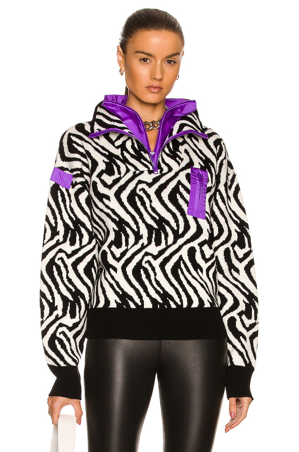Image 1 of CORDOVA The Banff Sweater in Onyx, Cloud & Violet Flash