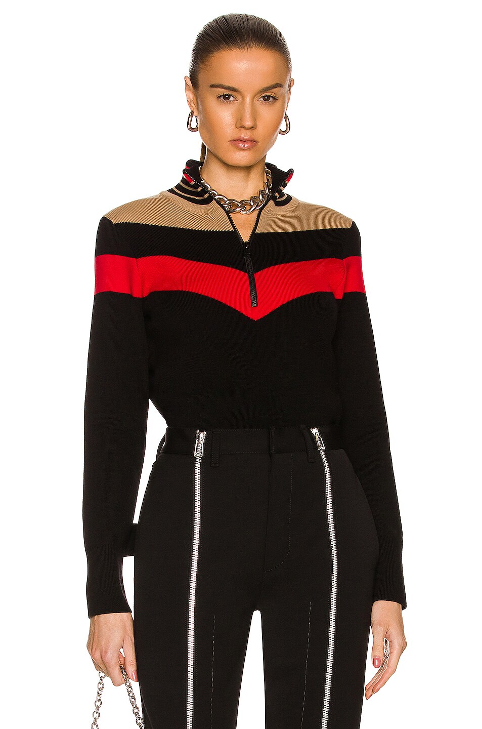 Image 1 of CORDOVA The Eldora Sweater in Onyx, Fiery Red & Latte
