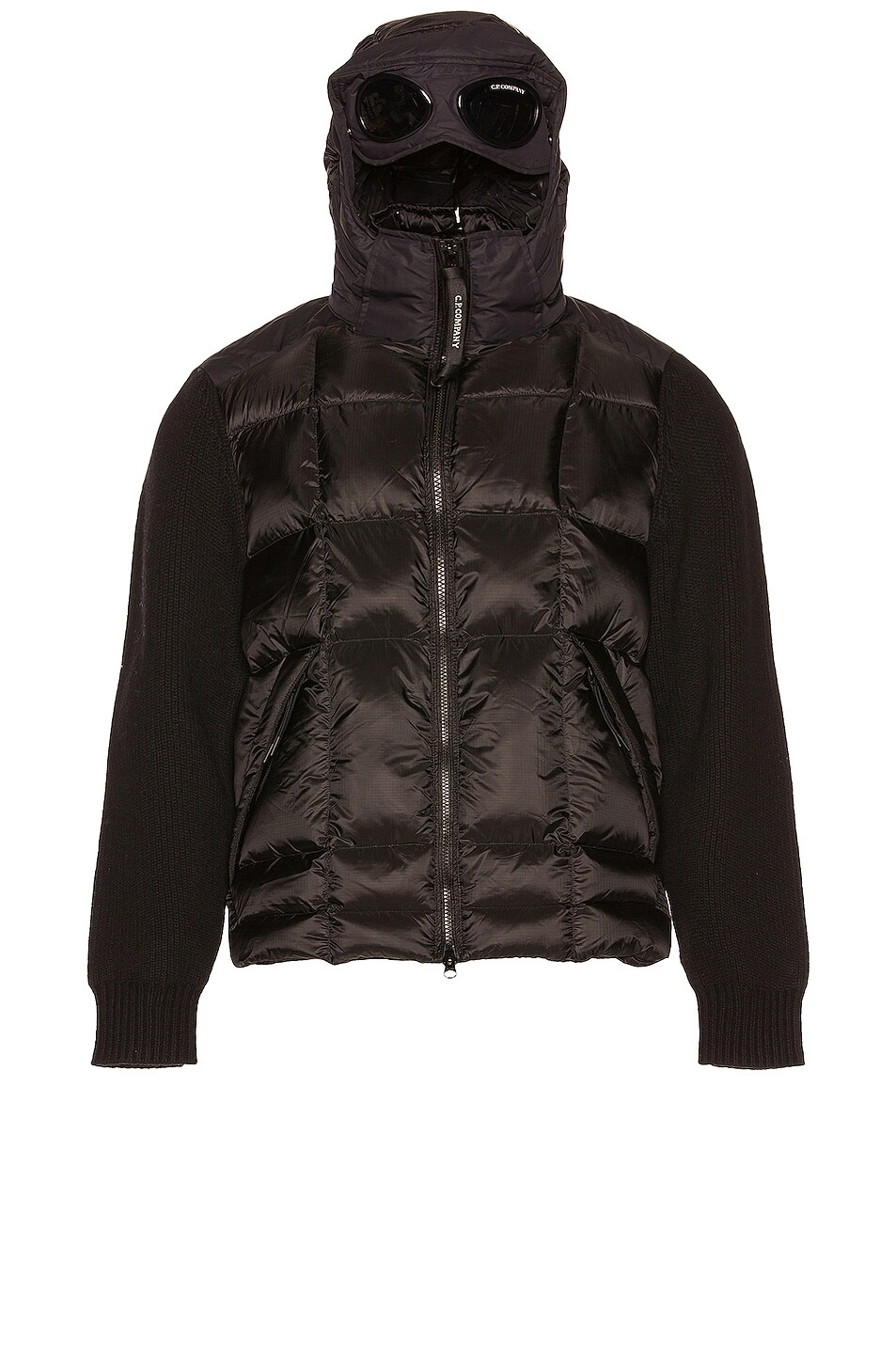 Image 1 of C.P. Company Lambswool/NYL Goggle Jacket in Black