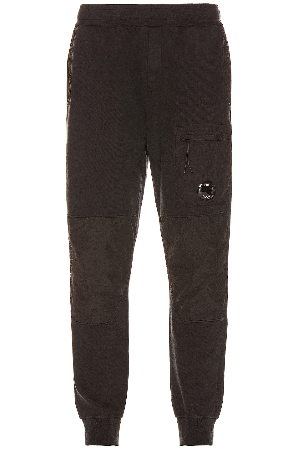 Image 1 of C.P. Company Diagonal Fleece Mixed Utility Pants in Black