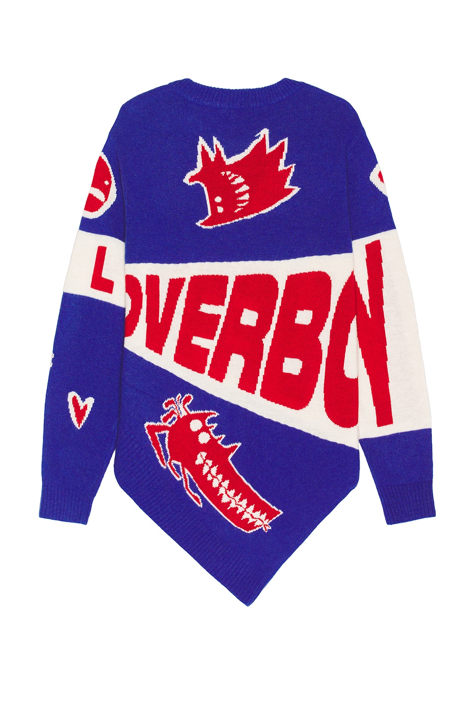 Shop Charles Jeffrey Loverboy Topsy Turvy Loverboy Logo Jumper In Blue & Red