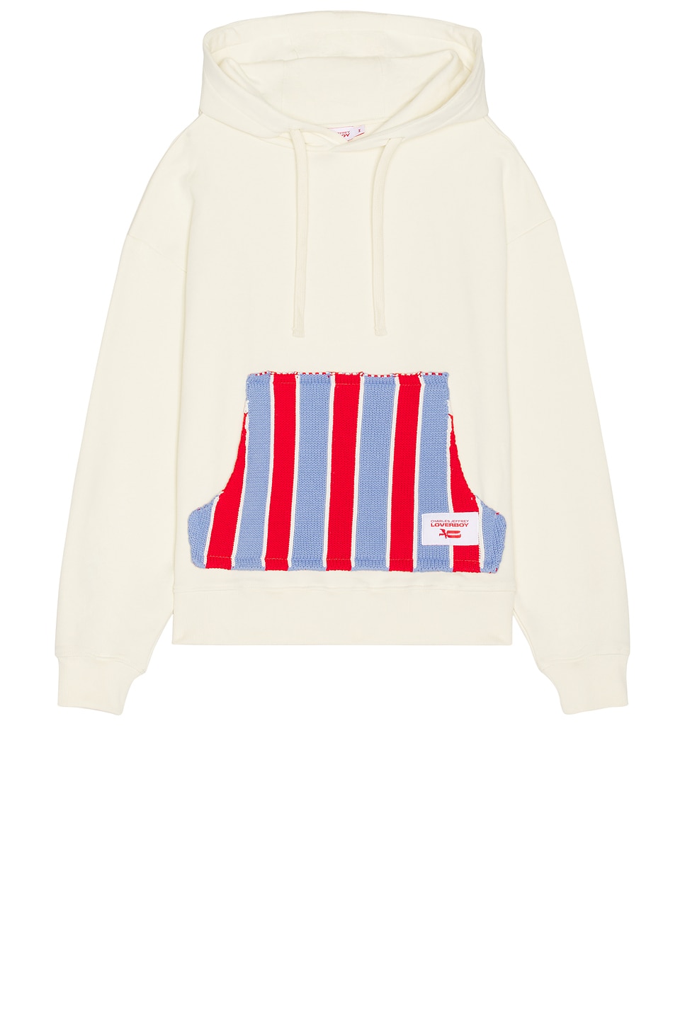 Image 1 of Charles Jeffrey LOVERBOY Patch Rabbit Ears Hoodie in Ecru